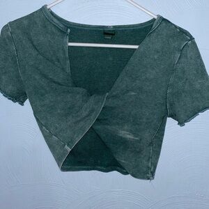 Women’s Small Wild Fable Green Distressed Crop Top